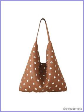 Studded Hobo Purse Vegan Leather Tote Bag Punk Shoulder Handbag